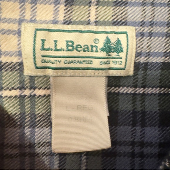 L.L Bean Plaid Buttondown Green Men Size L - Picture 6 of 9